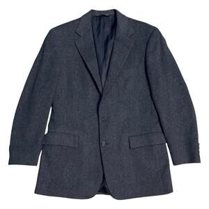 Vintage Polo Ralph Lauren Jacket Men Size 41 Gray Camel Hair Blazer Sport Coat